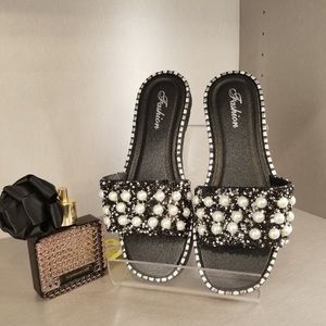 NWOT, Bead Studded Sandals, Instagram favorite